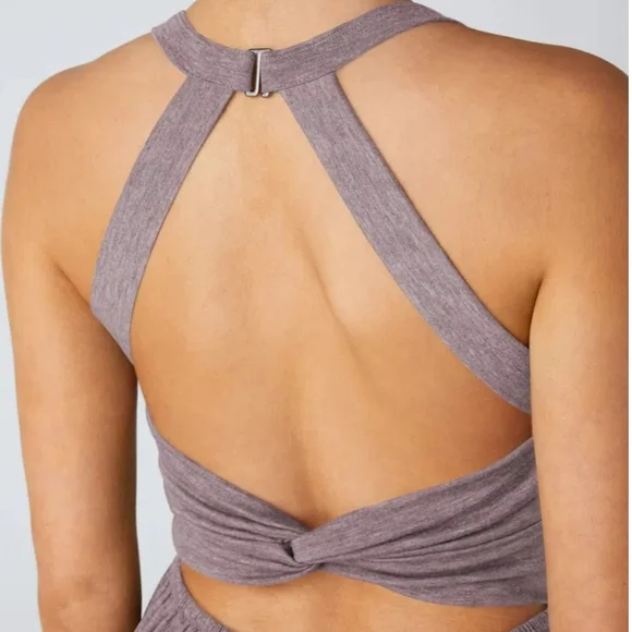 NWT HALARA Purple Racerback Jumpsuit with Tapered Legs - Picture 4 of 8